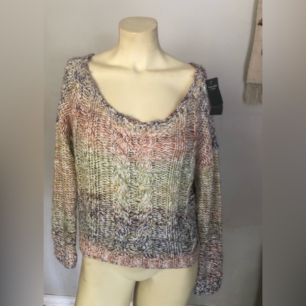 NWT Multicolor Abercrombie & Fitch oversized Knit Women's Sweater Size Small